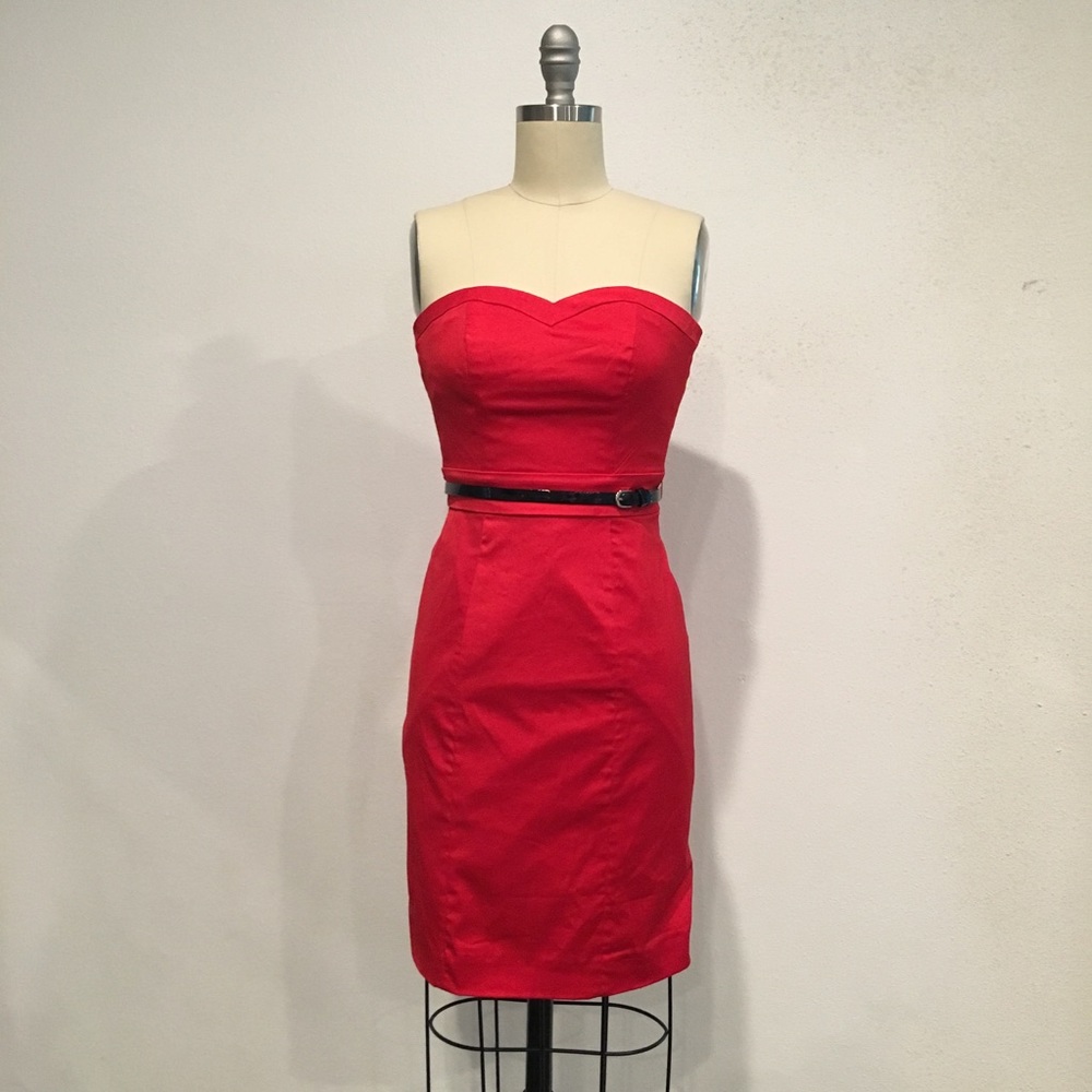 H&M Red Sweetheart Strapless Dress